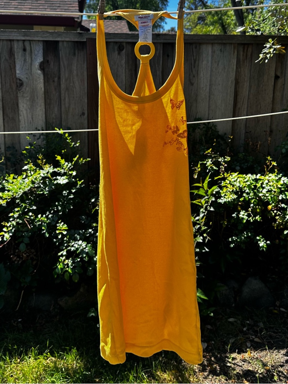 Miss Sixty Yellow Ring-Back Tank Top